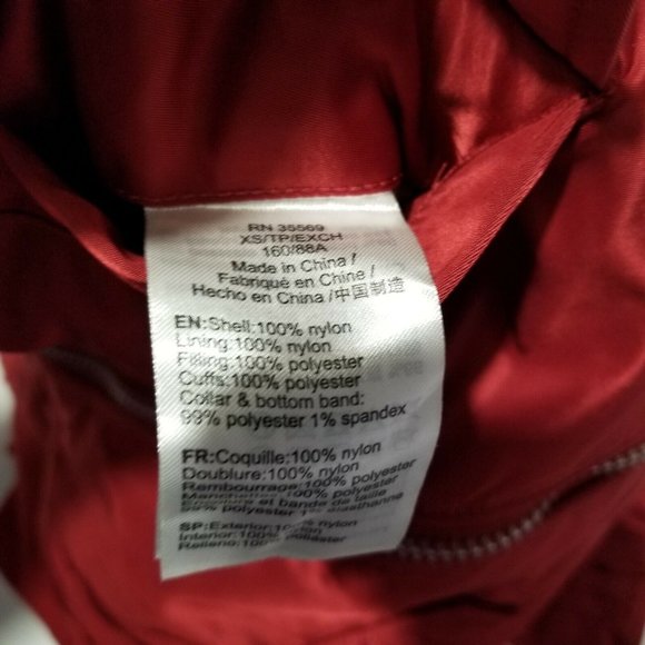 Alpha Industries MA-1 Red Nylon Reversible Bomber Flight Jacket Extra Small New - Picture 5 of 5